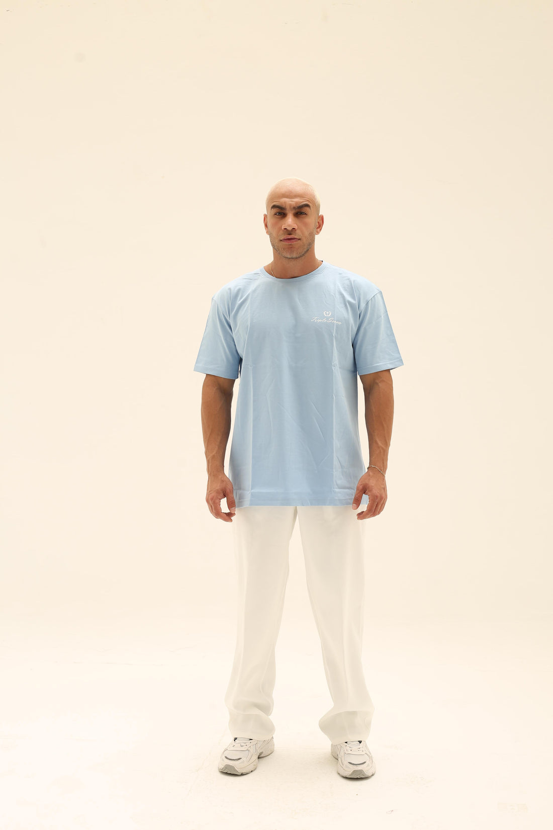 T7 Core t-shirt (baby blue with white signature detailing)