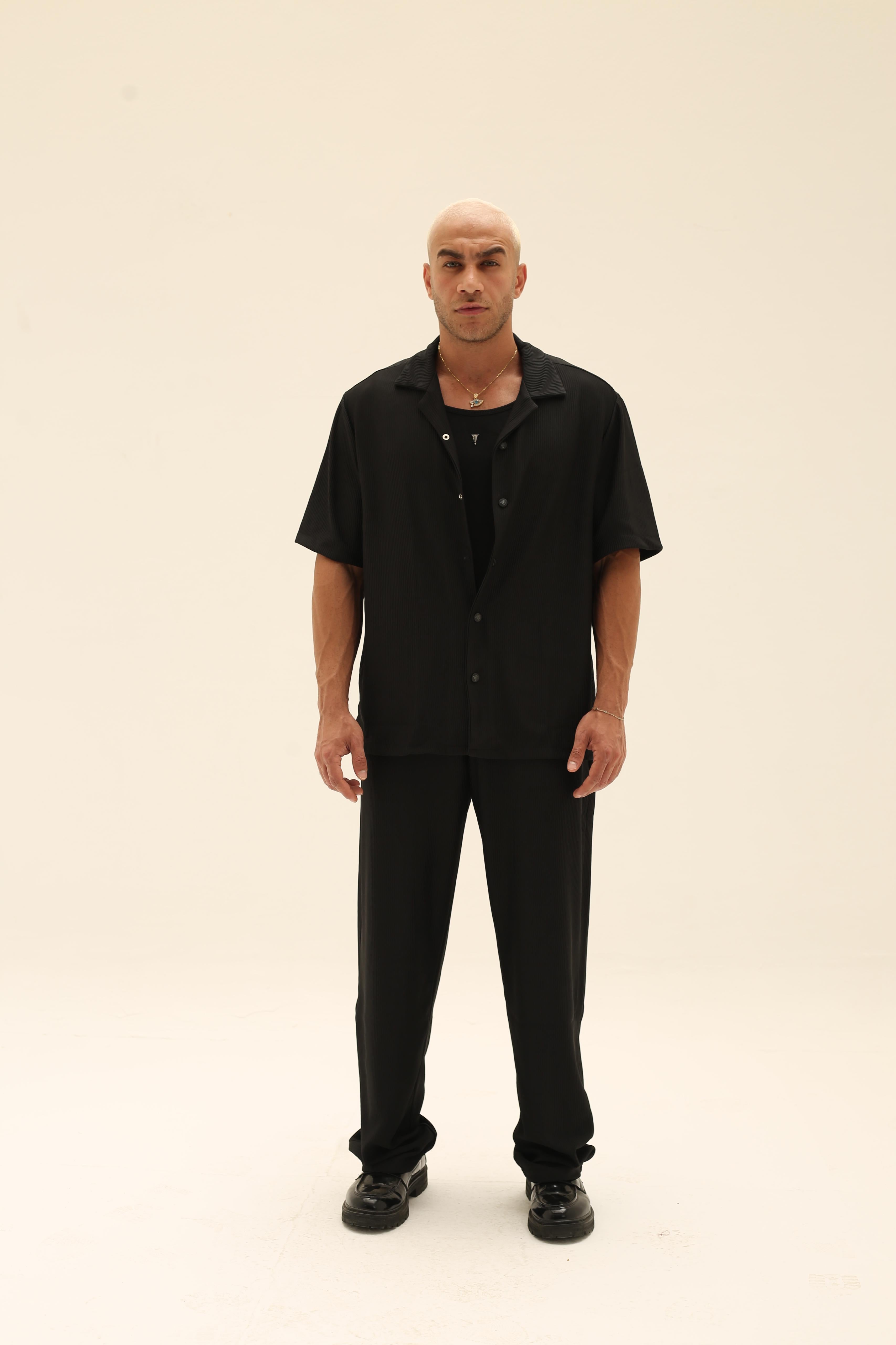 Soft striped black set