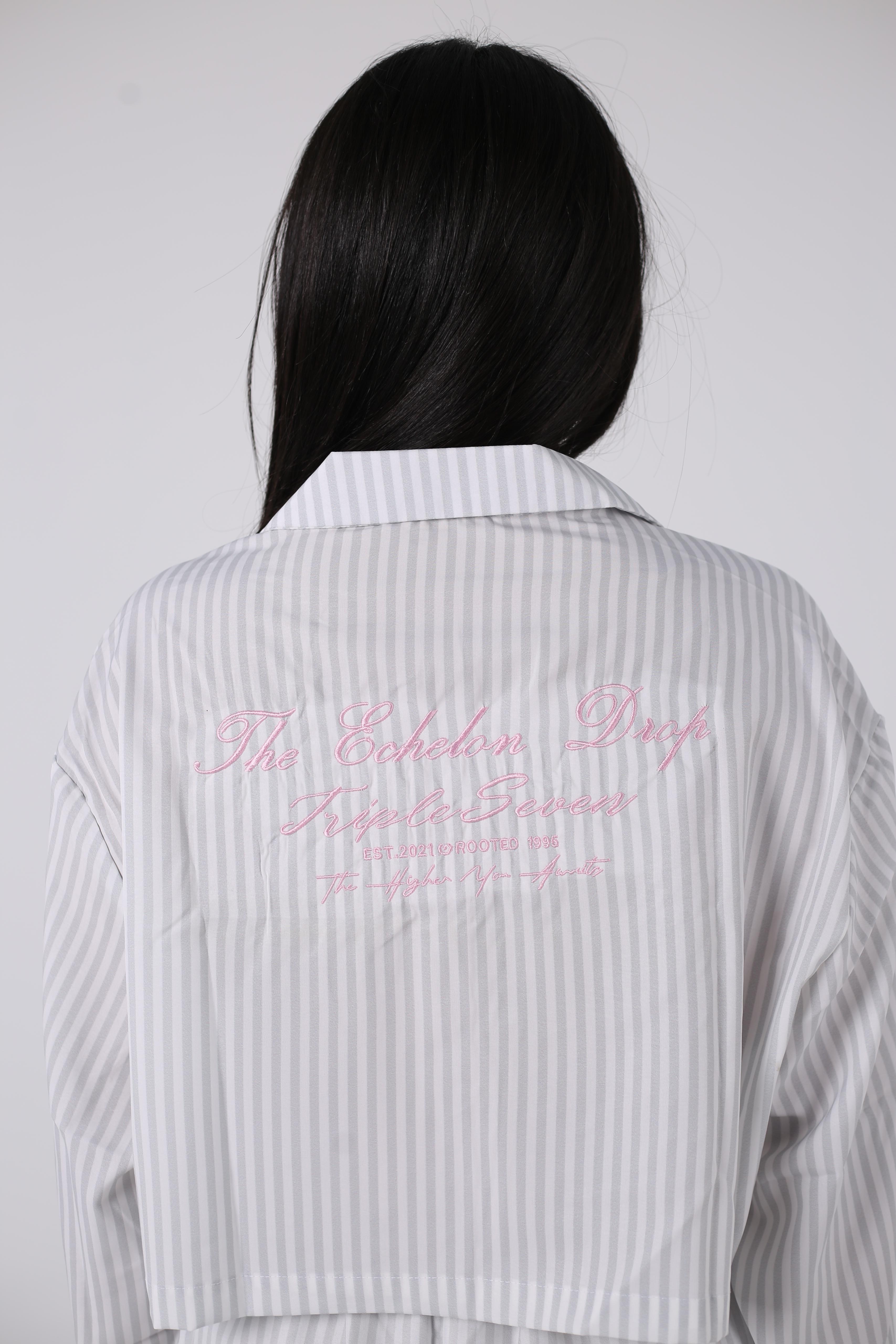 The obsidian bloom collection Soft striped cropped shirts (Girls)