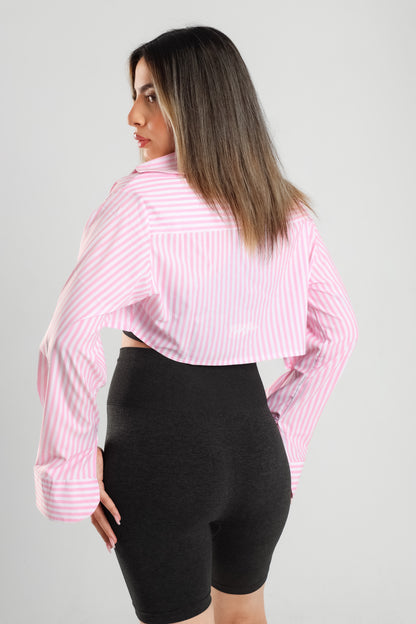 Cropped Striped Soft Pink