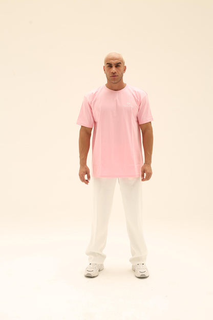 T7 Core t-shirt (washed pink with white signature detailing)