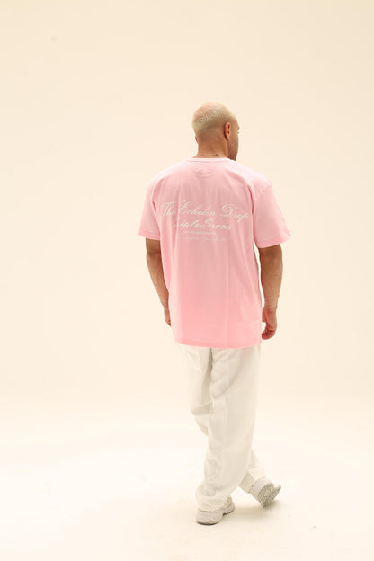 T7 Core t-shirt (washed pink with white signature detailing)