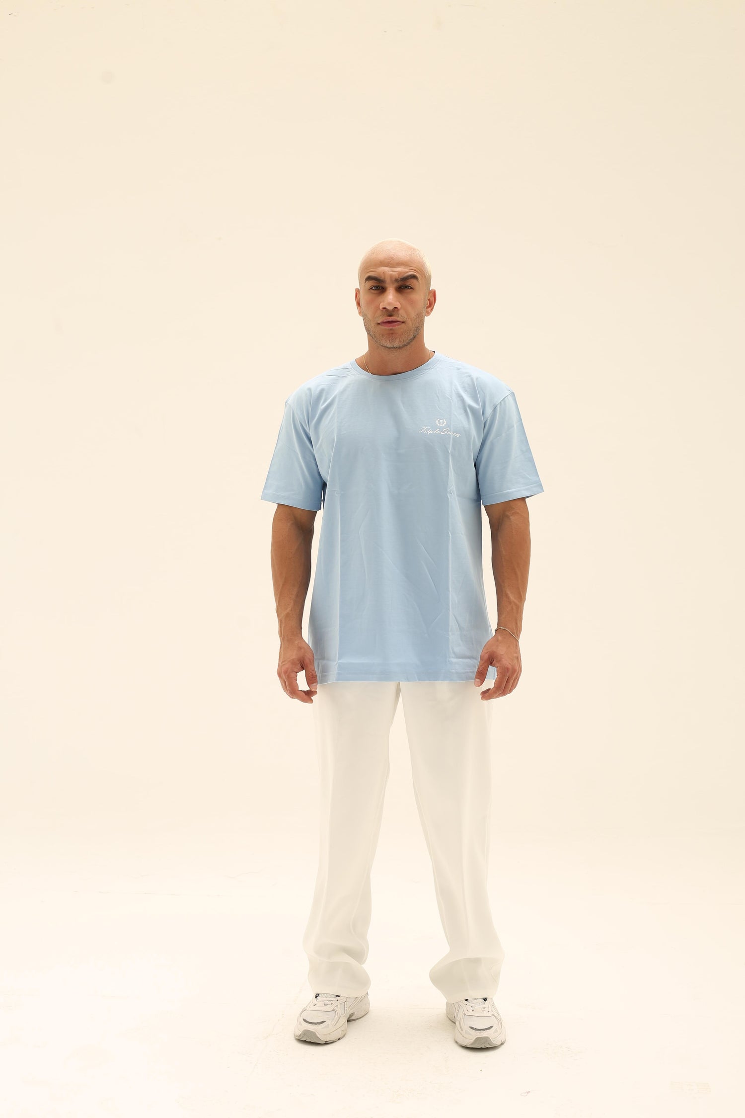 T7 Core t-shirt (baby blue with white signature detailing)