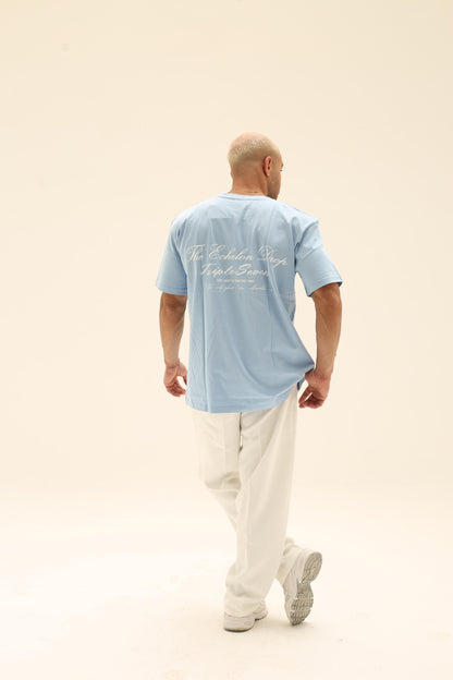 T7 Core t-shirt (baby blue with white signature detailing)