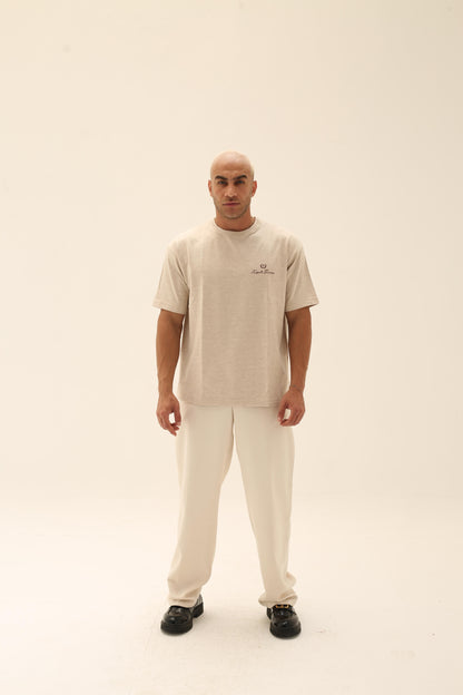 T7 Core t-shirt (sand biege with burgundy signature detailing)