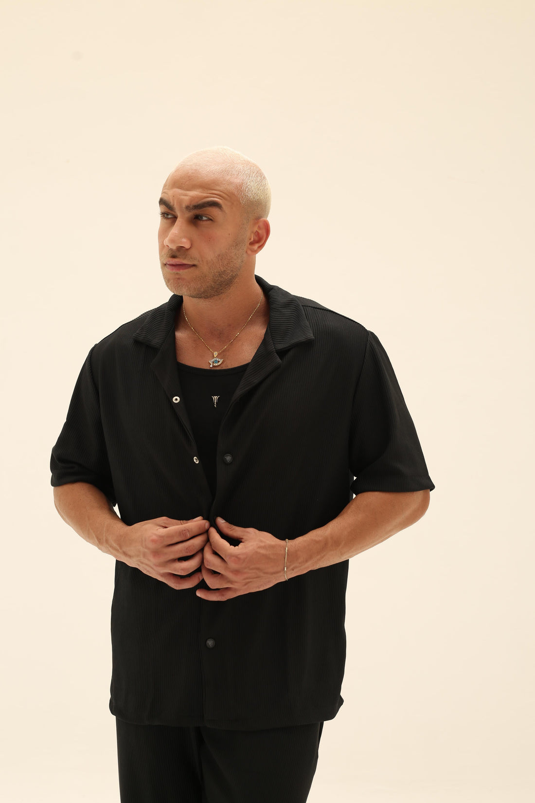 Soft striped black set