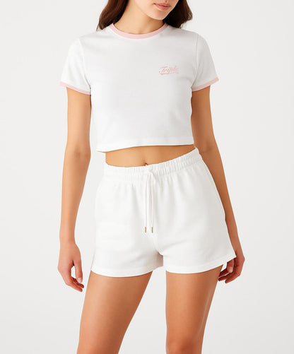 Good People White Crop Top (Infinity crew x triple 7)