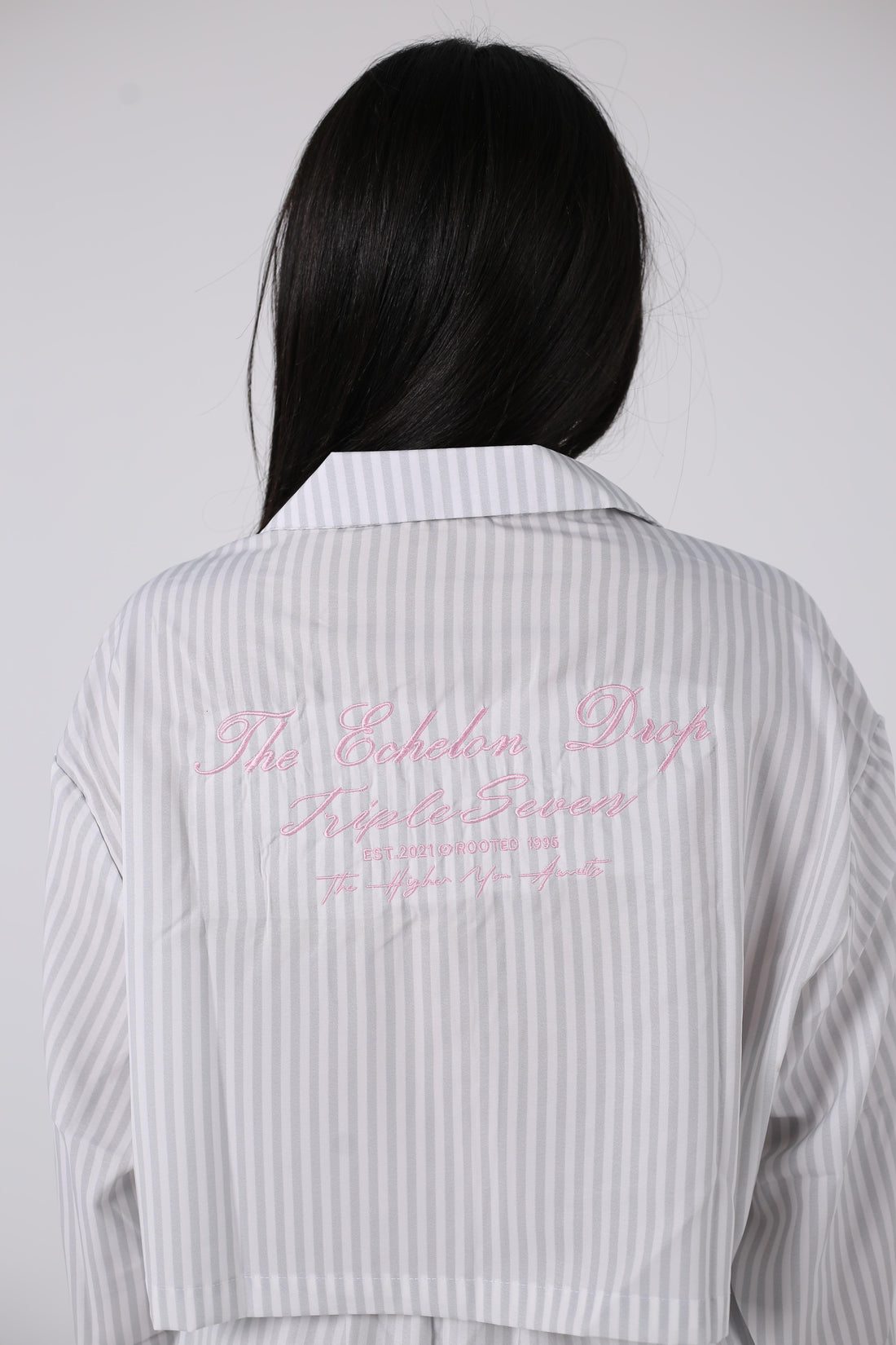 The obsidian bloom collection  Soft striped cropped shirts (Girls)